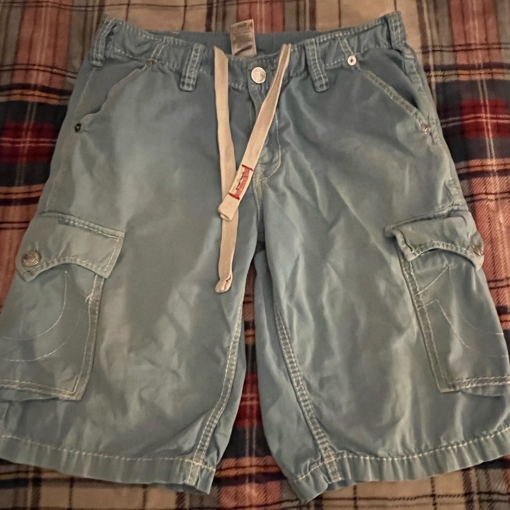 True Religion Drawstring/Beltloop Cargo Shorts